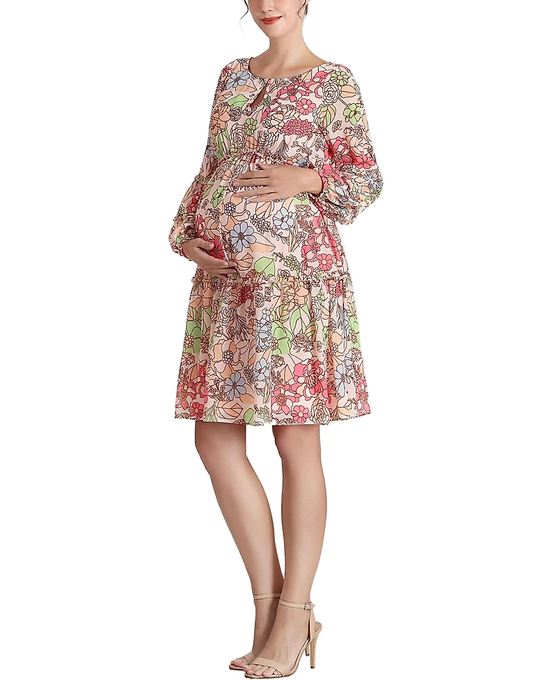 kimi + kai Women's Piper Chiffon Maternity Dress
