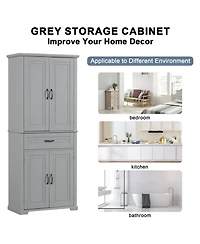 Casainc Bathroom Storage Cabinet with Doors and Drawer, Multiple Spaces, Adjustable Shelf