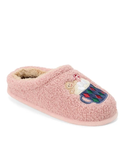 Dearfoams Women's Holiday Novelty Red Bows Clog Slipper