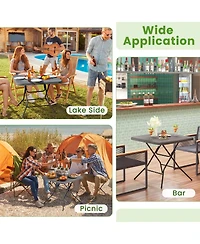 Costway 31.5" Square Folding Table Indoor Outdoor Foldable Plastic Table