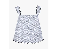 WeWoreWhat Women's Scallop Button Front Tank Top