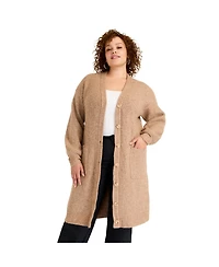 June + Vie Women's Midi-Length Button-Down Cardigan