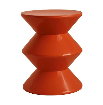 LeisureMod Aura Modern Plastic Side End Table, Indoor/Outdoor Use, Brown