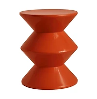 LeisureMod Aura Modern Plastic Side End Table, Indoor/Outdoor Use, Brown