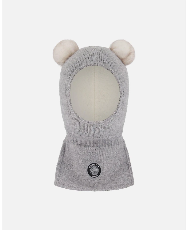 Deux par Deux Baby Unisex Knit Balaclava Heather Gray - Baby