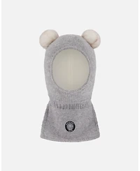 Deux par Deux Baby Unisex Knit Balaclava Heather Gray - Baby