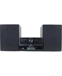 Philco Stereo Shelf Systems Tray Loading Cd Player with Digital Fm Radio, Bluetooth Streaming, Remote Control in Black | Lcd Display | 3.5mm Headphone