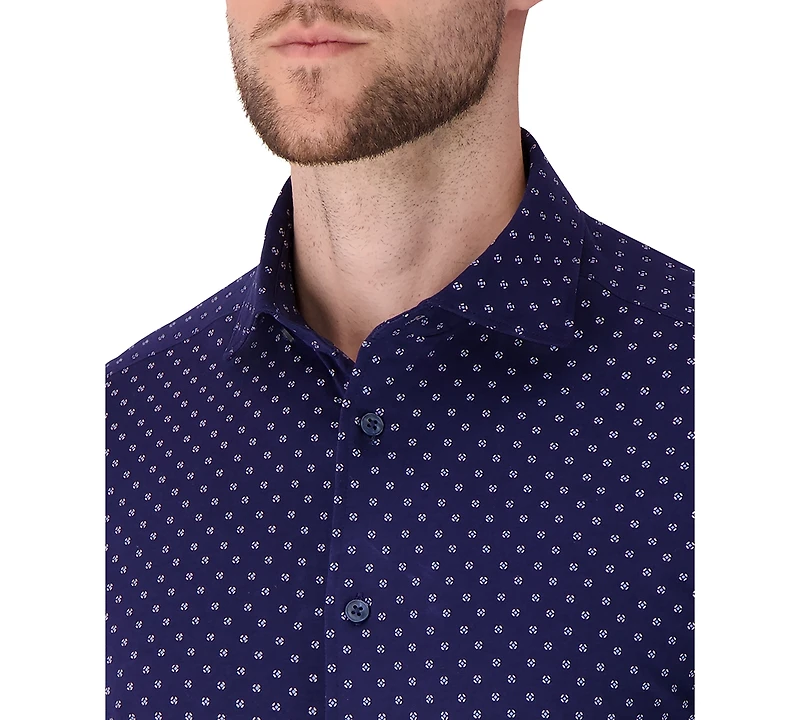Victor Emmanuel Men's Geometric Print Dress Shirt