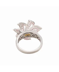 Suzy Levian New York Levian Sterling Silver Sapphire & Created White Sapphire Flower Ring