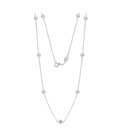 Suzy Levian New York Suzy Levian Sterling Silver 1.80cttw White Topaz Station Necklace