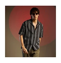 Campus Sutra Men's Woven Striped Oversized Shirt