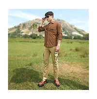 Campus Sutra Men's Solid Ribbed Utility Shirt