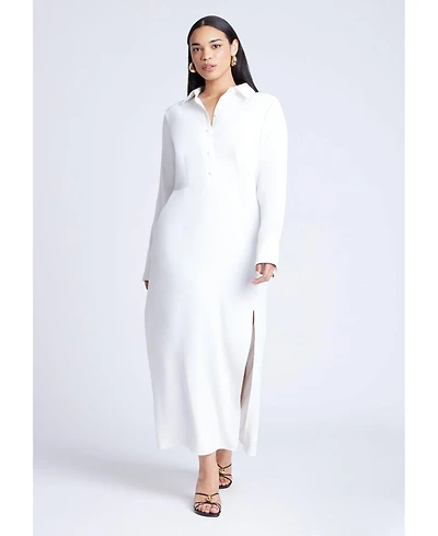 Eloquii Women's Plus Collared Maxi Shirt Dress