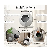Aostirmotor 25.98 in W. Cement Gray Modern Pet Furniture Cat Carrier Sofa Side Table