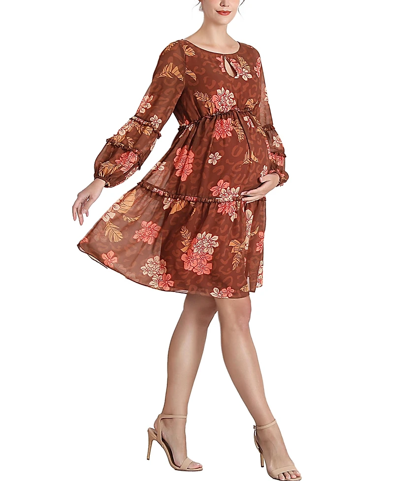 kimi + kai Women's Annie Chiffon Maternity Dress