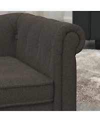 Aostirmotor Elevated Dog Sofa Bed Linen for Small Medium Dogs Dark Brown