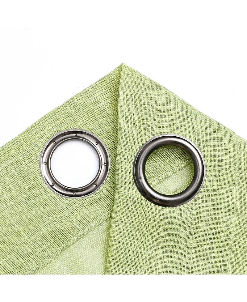 Kate Aurora 2 Pack Lux Thread Premium Woven Grommet Top Sheer Curtain Panels - Spice