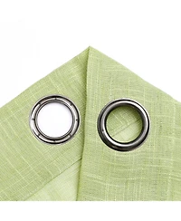 Kate Aurora 2 Pack Lux Thread Premium Woven Grommet Top Sheer Curtain Panels - Spice