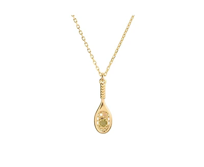 Little Sky Stone 14K Gold Plated Tennis Racket Charm Necklace
