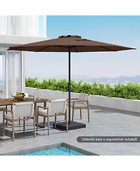 Costway 12 Ft Patio Umbrella Outdoor Market with Crank Handle 8 Sturdy Ribs