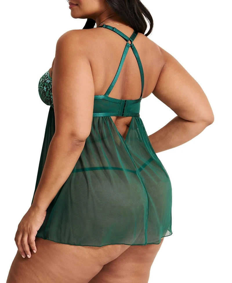 Adore Me Angelika Women's Plus-Size Babydoll & G-String Set Lingerie