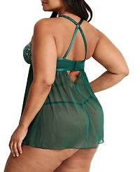 Adore Me Angelika Women's Plus-Size Babydoll & G-String Set Lingerie