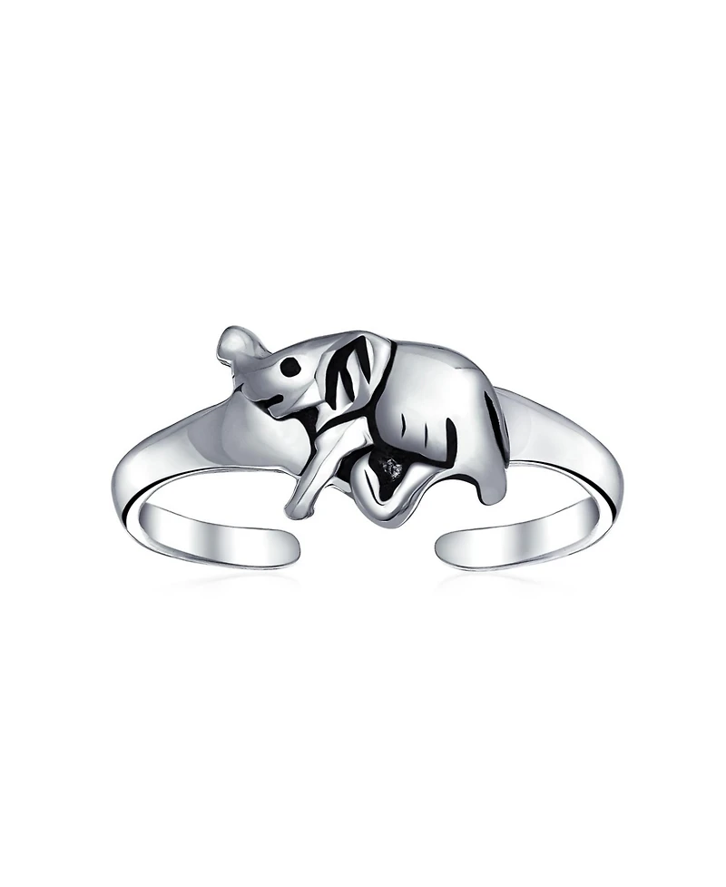 Bling Jewelry Set of 2 Elephant & Spiral Celtic Swirl Midi Toe Ring Oxidized Sterling Silver