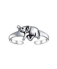 Bling Jewelry Set of 2 Elephant & Spiral Celtic Swirl Midi Toe Ring Oxidized Sterling Silver