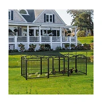 Aostirmotor 24 in H. 8 Panels Heavy Duty Metal Dog Pen Pet with Door for Large Medium Small Dogs Indoor Outdoor