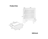 Casainc Storage Cabinet with Bevel Design End Tabloe Set of 2