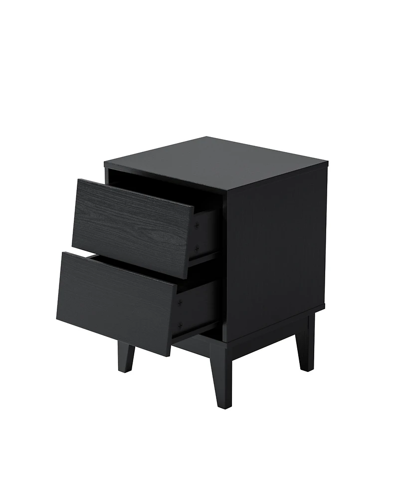 Casainc Storage Cabinet with Bevel Design End Tabloe Set of 2