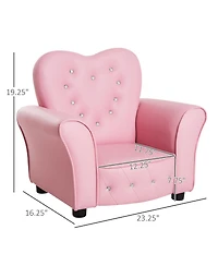 Maison Boucle Kids Tufted Armchair with Crystal Accents, Pink Toddler Sofa for Girls Bedroom or Playroom-Maison Boucle