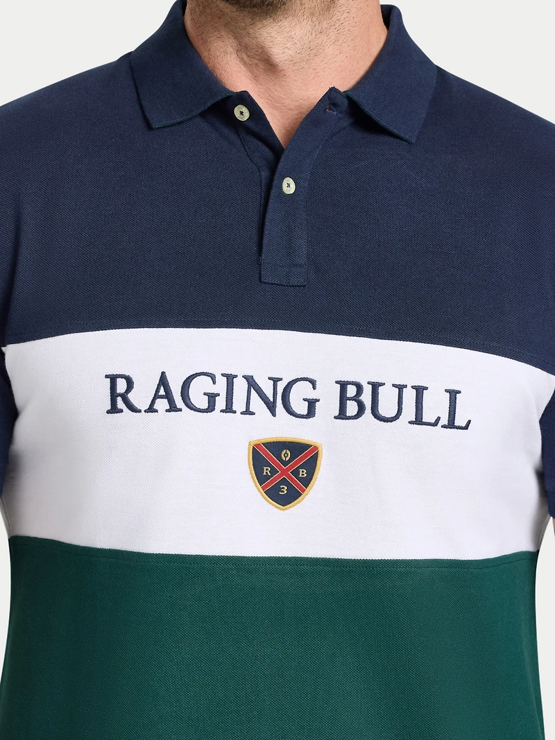 Raging Bull Men's S/S Cut & Sew Panel Pique Polo