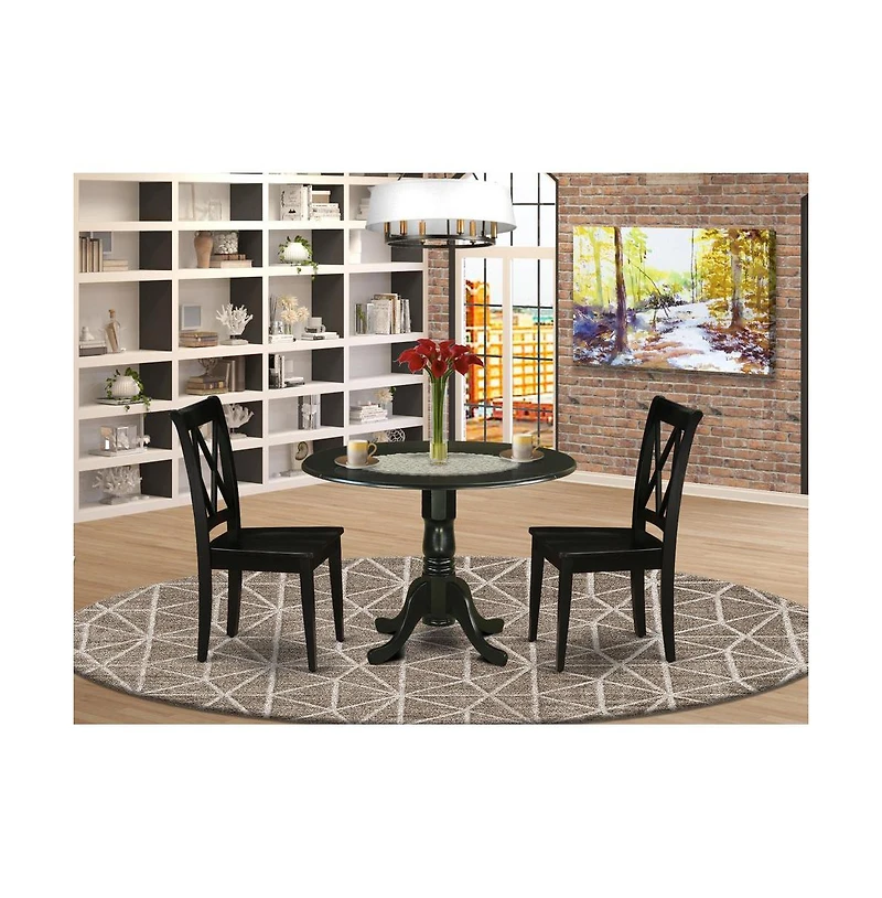 East West Furniture Dining Room Set Black