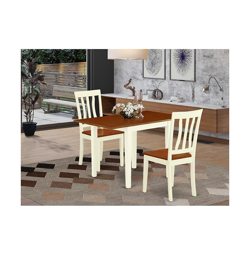 East West Furniture Dining Room Set Buttermilk & Cherry