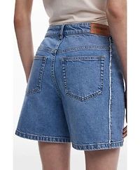 Desigual Women's Denim Bermuda shorts with stitching