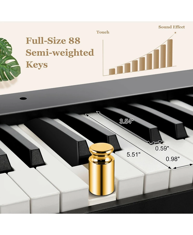 88-Key Foldable Digital Piano with Midi and Wireless Bluetooth