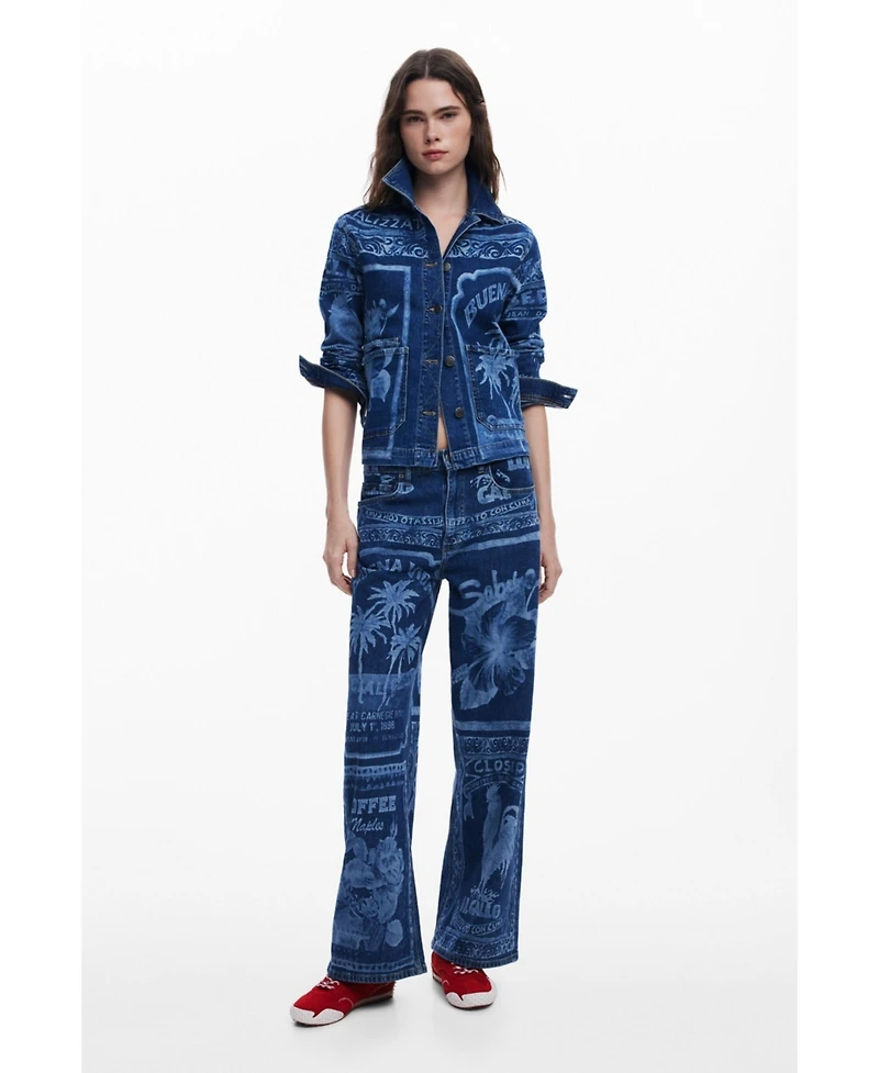 Desigual Women's Palm tree denim jacket