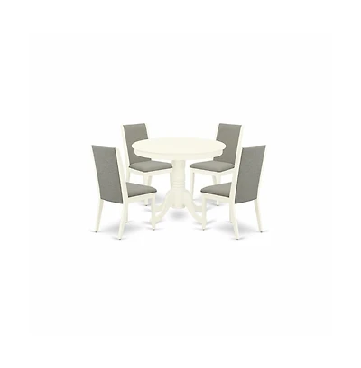 East West Furniture Dining Room Set Linen White