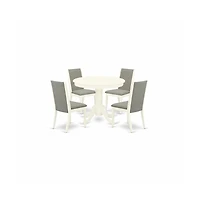 East West Furniture Dining Room Set Linen White