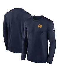 Nike Men's Navy Green Bay Packers The 1923 Classic Sideline Logo Dri-fit Long Sleeve Legend T-Shirt