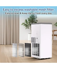 gaomon 8,000 Btu Portable Air Conditioner - Flarhetoric 3-in-1 Cooling/Fan/Dry Unit for 420 Sq. Ft, Low Noise for Home & Office, White & Gray