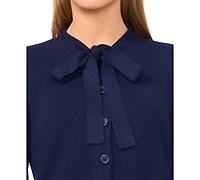 CeCe Women's Tie Neck Cardigan Sweater