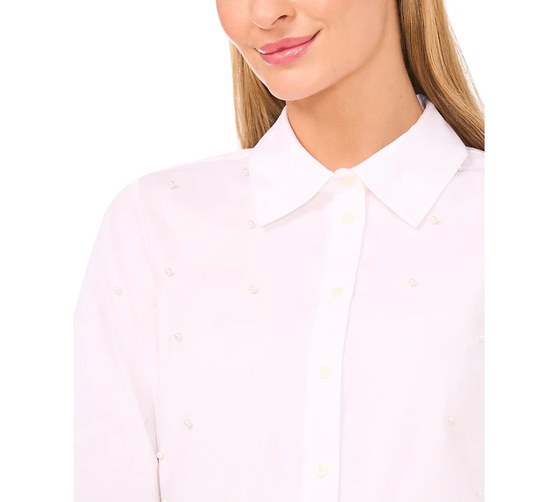 CeCe Women's Embellished Button Up Shirts
