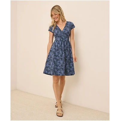 Pact Women's Fit & Flare Crossover Dress