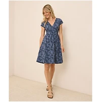 Pact Women's Fit & Flare Crossover Dress