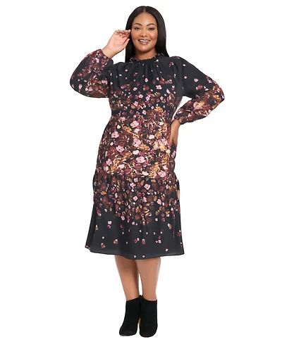Maggy London Plus Placement Shift Midi Dress