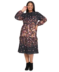 Maggy London Plus Placement Shift Midi Dress