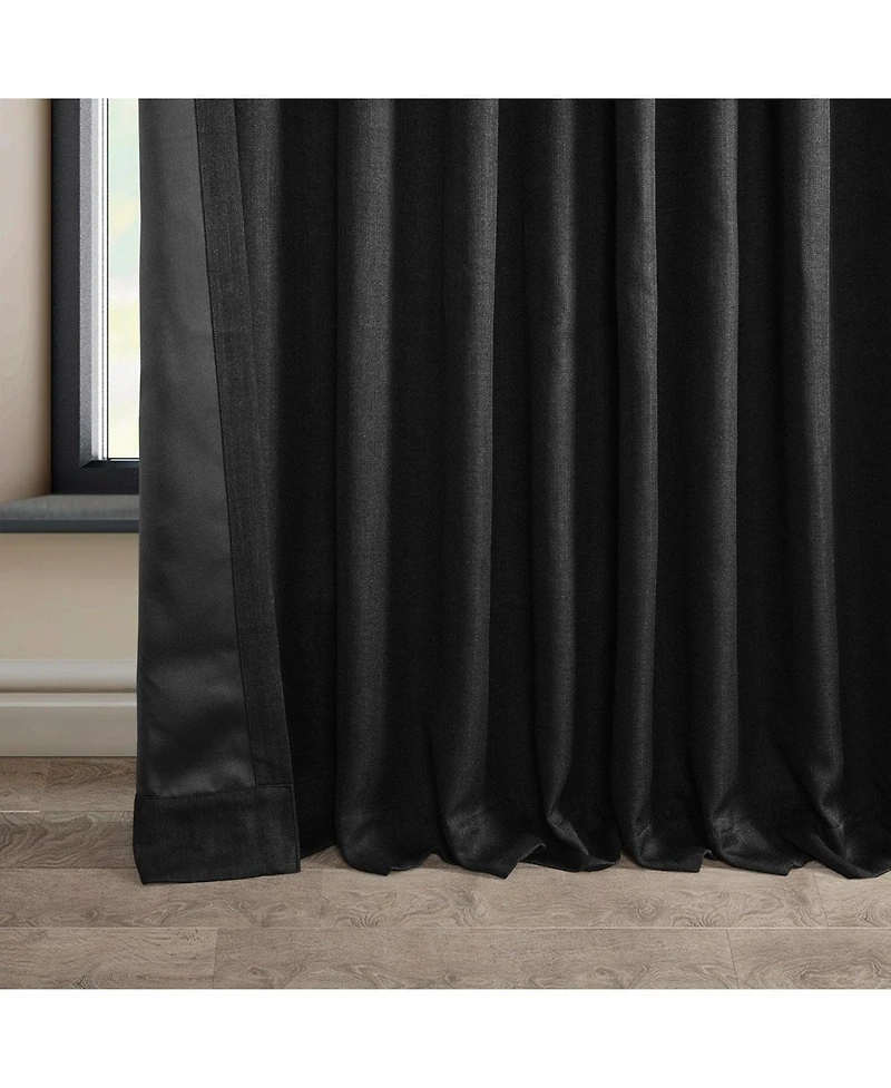 Half Price Drapes Extra Wide Textured Faux Linen Room Darkening Curtain