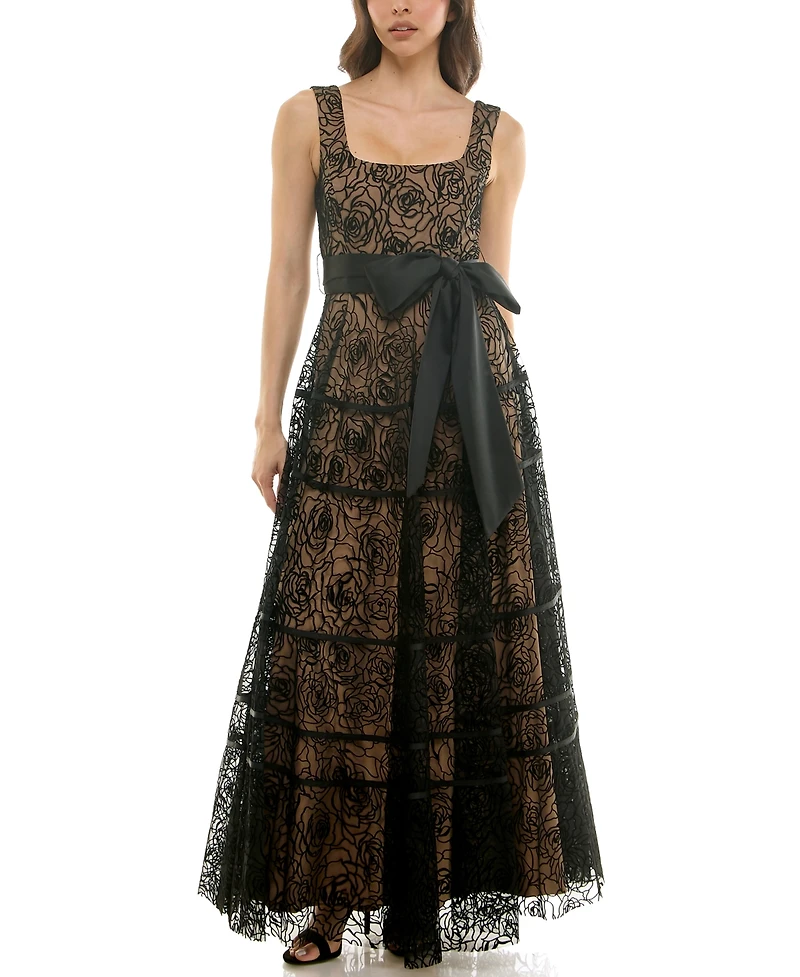 Taylor Women's Scoop Neck Tiered Dress